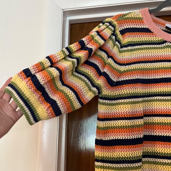 Eloquii Elements Striped Spring Knit Puff Sleeve Sweater Womens Sz 22/24 - Picture 5 of 5